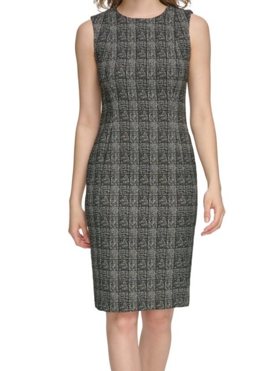 Calvin Klein Dresses & Skirts - Calvin Klein Sleeveless Gray Plaid Midi Sheath Dress